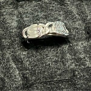 Sarah COV Silver Tone Women's Ring with Pavé Accent size 11